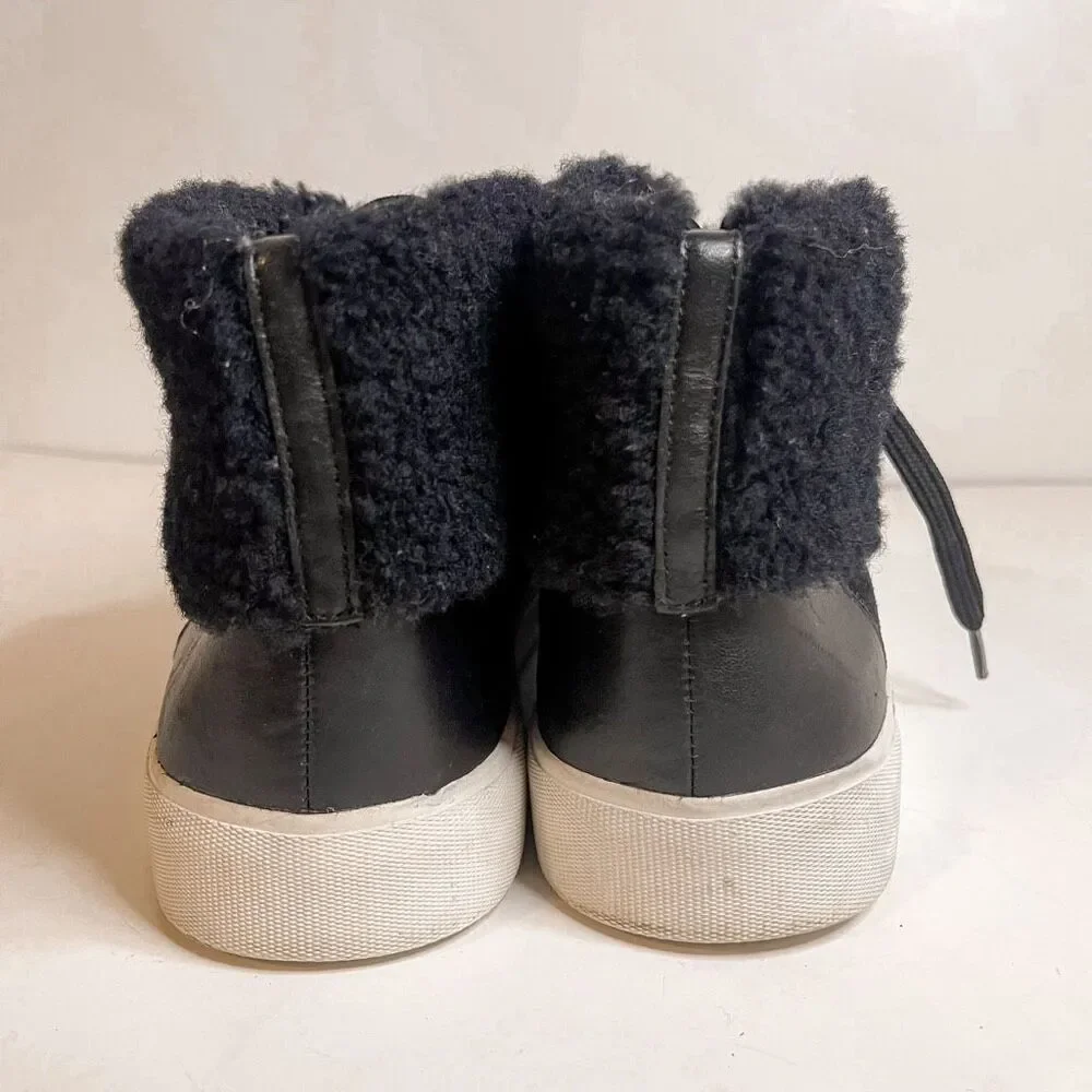 Via Spiga Shearling Black Sneakers Size 10‎